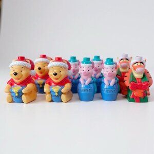 Vintage Winnie The Pooh String Light Covers Disney Christmas Blow Mold Set of 9